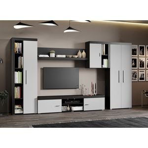 Set Mobila sufragerie Milan C1 Uno, 326.6x35.2x182 cm, Alb-Maro
