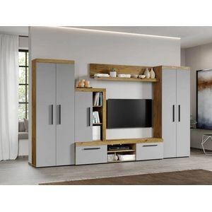 Set Living Atena C02, 315.2x35.2x182 cm, Gri deschis