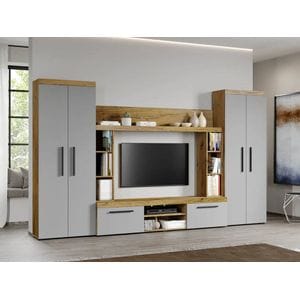 Set Living Atena C06, 315.2x35.2x182 cm, Gri deschis