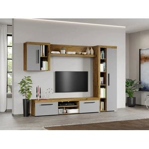 Set Living Atena C15, 259x35.2x182 cm, Gri cu Flagstaff