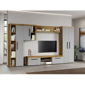Set Living Atena C16, 326.6x35.2x182 cm, Gri cu Flagstaff