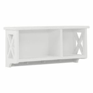 Cuier DacEnergy, realizat din lemn, cadru solid, de perete, 3 agatatoare, 55 x 25 x 17 cm, alb