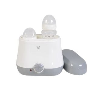 Incalzitor biberoane si mancare copii NOVOKIDS BabyDuo, Capacitate 2 biberoane, Functie sterilizare suzete si obiecte mici, Putere 150W, Alb cu Gri