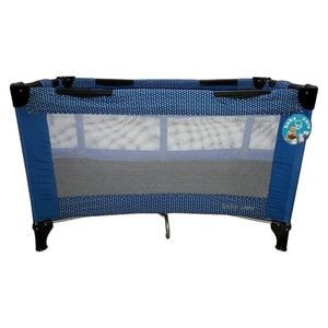 Patut Pliant, Tarc copii Baby Care PRO, Pliabil pe 2 Niveluri, plasa tantari,geanta transport inclusa, Albastru