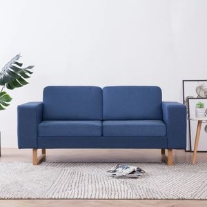 Canapea cu 2 locuri vidaXL, material textil, albastru