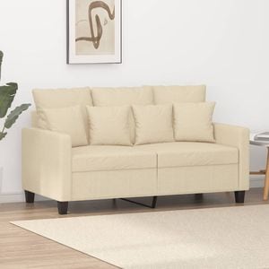 Canapea fixa VidaXL, 2 locuri, 138 x 77 x 80 cm, crem