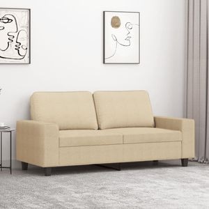 Canapea fixa VidaXL, 2 locuri, 174 x 77 x 80 cm, crem
