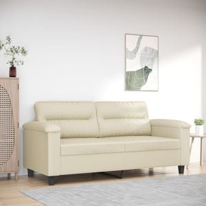 Canapea cu 2 locuri vidaXL,140 cm, piele ecologica, crem