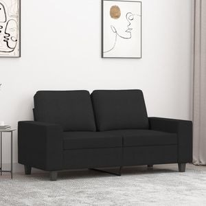 Canapea fixa VidaXL, 2 locuri, 154 x 77 x 80 cm, negru