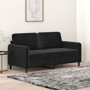 Canapea cu 2 locuri vidaXL, 140 cm, catifea, negru