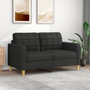 Canapea fixa VidaXL, 2 locuri, 158 x 77 x 80 cm, negru