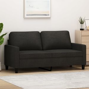 Canapea fixa VidaXL, 2 locuri, 158 x 77 x 80 cm, negru