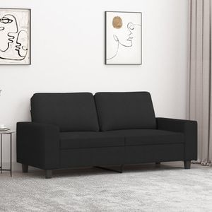 Canapea cu 2 locuri vidaXL, 140 cm, material textil, negru