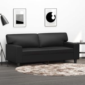 Canapea cu 2 locuri vidaXL, 140 cm, piele ecologica, negru
