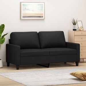 Canapea cu 2 locuri vidaXL, 140 cm, piele ecologica, negru