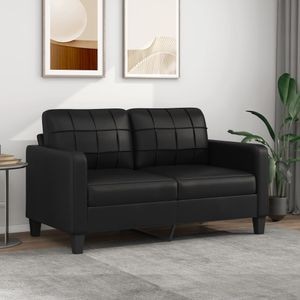 Canapea cu 2 locuri vidaXL, 140 cm, piele ecologica, negru