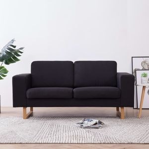Canapea cu 2 locuri vidaXL, material textil, negru