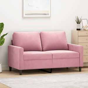 Canapea cu 2 locuri vidaXL, 120 cm, catifea, roz
