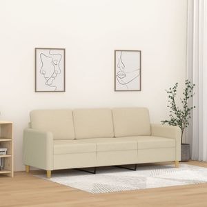 Canapea fixa VidaXL, 3 locuri, 198 x 77 x 80 cm, crem