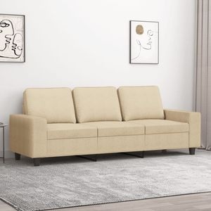 Canapea fixa VidaXL, 3 locuri, 214 x 77 x 80 cm, crem