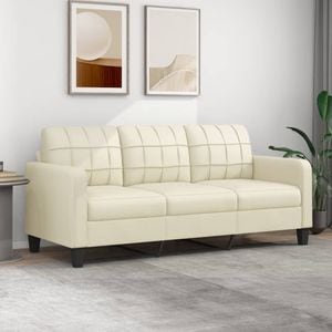 Canapea cu 3 locuri vidaXL,180 cm, piele ecologica, crem
