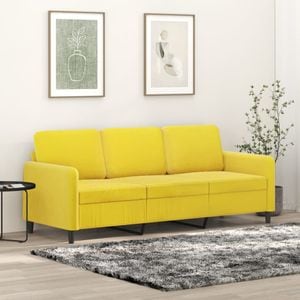Canapea cu 3 locuri vidaXL, 180 cm, catifea, galben