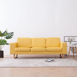 Canapea cu 3 locuri vidaXL, material textil, galben
