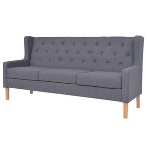 Canapea fixa VidaXL, 3 locuri, 180 x 68 x 90 cm, gri