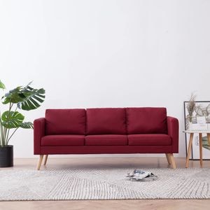 Canapea cu 3 locuri vidaXL, material textil, rosu