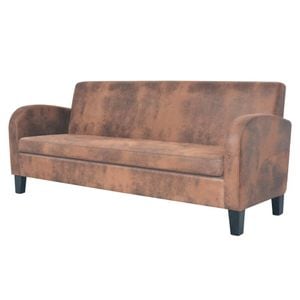 Canapea fixa VidaXL, 3 locuri, 183 x 70 x 76 cm, maro