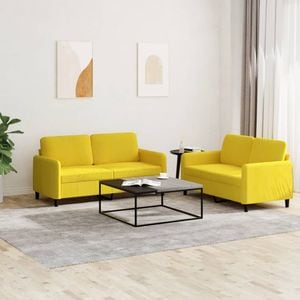 Set canapea 2 piese vidaXL, catifea, galben