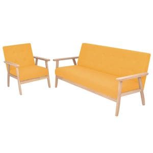 Set de canapele 2 piese vidaXL, textil, galben, galben