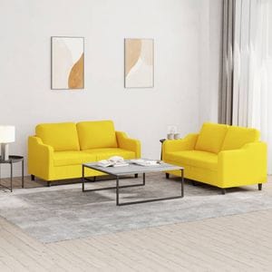 Set de canapele cu perne vidaXL, 2 piese, textil, galben