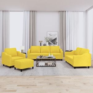 Set de canapele cu perne vidaXL, 4 piese, textil, galben