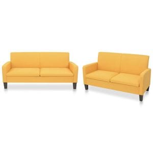 Set canapele VidaXL, 2 piese, 135-180 x 65 x 76 cm, galben