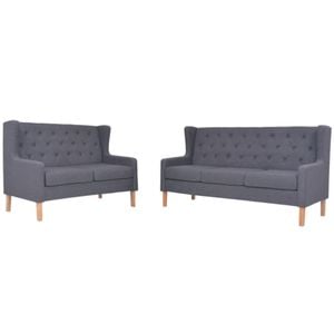 Set canapele VidaXL, 2 piese, 140-180 x 68 x 90 cm, gri