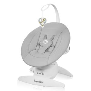 Balansoar, Lionelo, Iris, 2 in 1, Rotire 360 grade, Electric, Cu 3 moduri de leganare, 5 trepte de viteza, 3 pozitii de inclinare, Pana la 9 kg, Gri