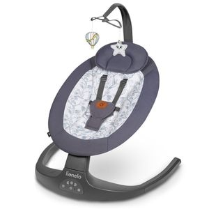 Balansoar si sezlong, Lionelo, Ralf, 2 in 1, Electric, Cu telecomanda si cablu USB, 5 niveluri diferite de viteza, 12 melodii, Gri/Alb