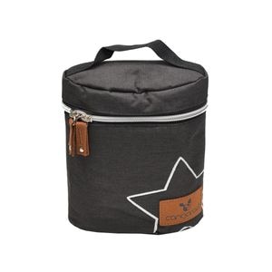 Geanta termica pentru biberoane NOVOKIDS Charlie Thermo Bag, Capacitate 2 biberoane, Inchidere cu fermoar, Material izolator termic, Negru Denim