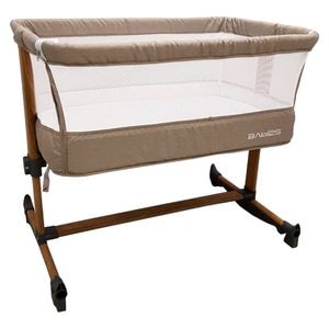 Patut copii transformabil in balansoar bebe Baby Care Babies, Co-Sleeper, Dimensiuni 84X78X50 cm, 7 trepte de inaltime, Saltea inclusa, Gri