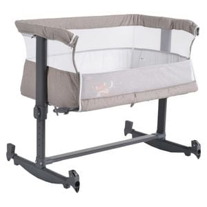 Patut copii transformabil in balansoar bebe NOVOKIDS Babies, Co-Sleeper , Dimensiuni 90X55X80 cm, 7 trepte de inaltime, Saltea inclusa, Crem