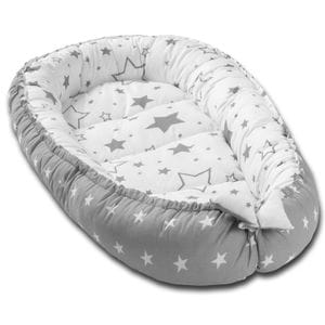 Cosulet bebelus pentru dormit Kidizi Baby Nest Cocoon, 90x50 cm, Galaxy Grey
