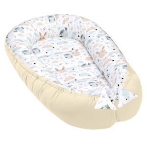 Cosulet bebelus pentru dormit Kidizi Baby Nest Cocoon, 90x50 cm, Forest Friends
