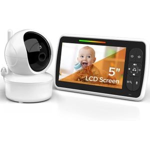 Baby Monitor si Camera Audio-Video Wireless Pentru Supraveghere Bebe, LikeSmart EyeBaby, Ecran HD XXXL 5 Inch LCD, Rotire 355, Mod Nocturn, BiDirectional, Monitorizare Temperatura, Cantece de Leagan