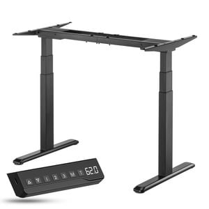 Cadru birou reglabil pe inaltime StableDesk Plus, 2 motoare, Controler cu Butoane, Negru mat