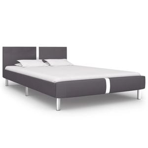 Cadru de pat vidaXL, piele ecologica, 140 x 200 cm, gri