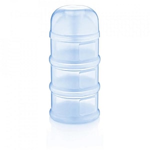 Recipient lapte praf BabyJem cu 3 compartimente, Bleu