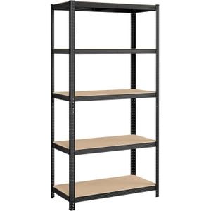 Raft de depozitare metalic SONGMICS, cu rafturi din PAL, 5 polite, max. 600 kg, 200x100x50cm, negru