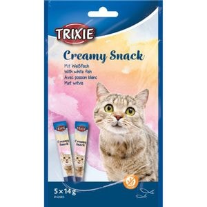Recompense pentru pisici Trixie 42683, Creamy Snacks, peste alb, 5 x 14g