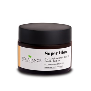 Super Glow Crema-gel iluminatoare cu Acid Ascorbic 5% + Acid Ferulic 1%, antirid, impotriva petelor pigmentare, Bio Balance, 50 ml
